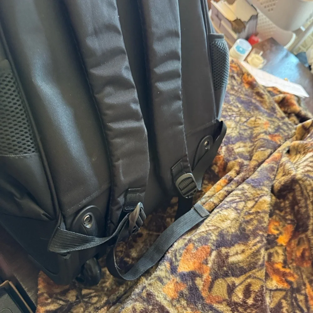 ⭐ Rolling Travel Backpack Carry On Luggage Wheeled Laptop Bag Black